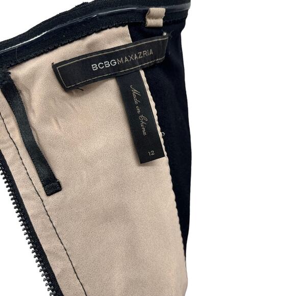 BCBG MAXAZRIA Tess Black Nude Midi High Low Hem Strapless Corset Top Size 12 - Picture 16 of 16